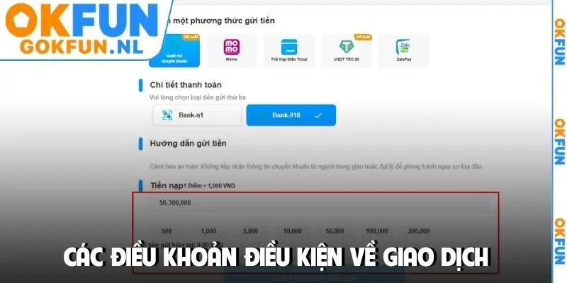 Các điều khoản điều kiện về giao dịch