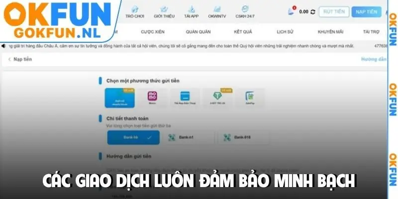 Các giao dịch luôn đảm bảo minh bạch và an toàn
