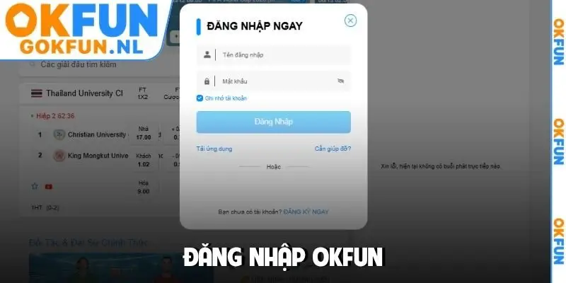 Đăng nhập OKFUN
