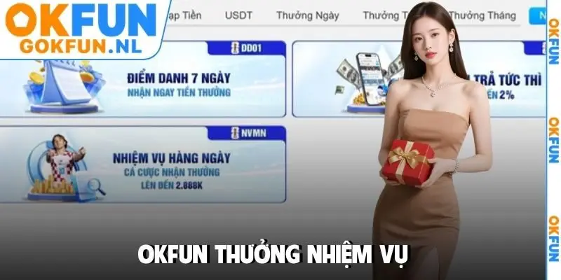 OKFUN thưởng nhiệm vụ